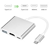 Bambud USB C to HDMI Adapter, USB 3.1 Type-C To HDMI/F +USB 3.0/F +USB-C/F Charging Port Adapter Converter, USB 3.1 Multiport Hub For New Macbook/Chromebook Pixel/Dell XPS13/Yoga 900/HDTV/Projector