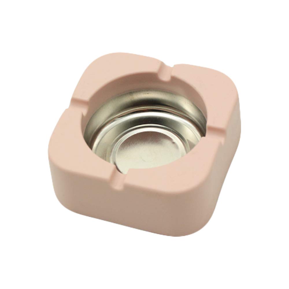 IKAAR Square Ashtray Ash Tray for Cigarettes Cigars for Indoor Outdoor Home Office Tabletop Pub Garden Pink