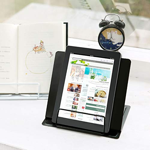 image for GeLive Metal Cookbook Holder, Adjustable Recipe Stand, Foldable Book R