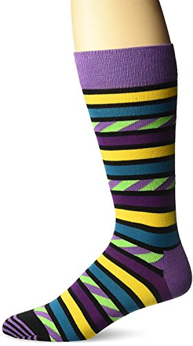 Happy Socks Unisex-Adults 1pk Crew, Black/Purple, 10-13