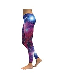laisiyi mallas suaves polainas múltiples patrones Chiristmas Galaxy de impresión elástico para dama
