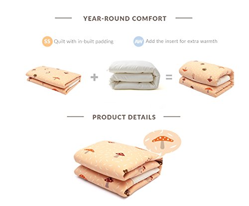 Mamaway Medical Grade Hypoallergenic Antibacterial Comfortable Toddler/Baby Bedding Set, Comforter with 2 Quilt Inserts for All Season, Pillowcase, NASA Certified Temperature Control Balance