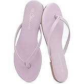 Shoe Land Flip Flops for Women – Memory Foam Flat Sandals with Vegan Leather | Lightweight Summer Slides for Beach, Travel & Everyday Wear | Non-Slip Comfort Sandals