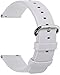 Fullmosa 12 Colors for Quick Release Leather Watch Band, Uli Genuine Leather Watch Strap 18mm White