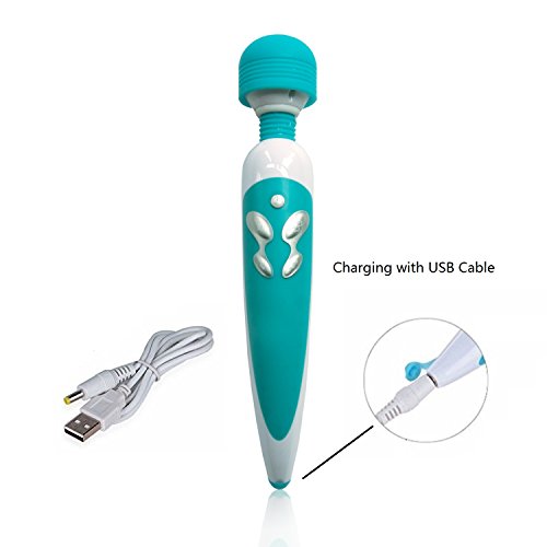 Sendida Adult Toy Sex Vibrator - 10 Frequency Powerful Sexy USB Rechargeable Wand Massager Vibrator Toy for Women - Blue
