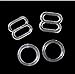 Zhongpai 100Set Clear Plastic Invisible Lingerie Rings (8.5g) and Sliders (9g) Bra Bikini Rings (15mm)