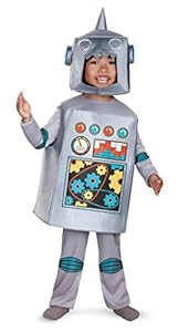 Disguise Artsy Heartsy Retro Robot Costume, Silver/Red/Blue/Yellow, Large