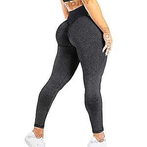RIOJOY Gym Leggings Women High Waist Sports Butt Lifting Scrunch Yoga Pants