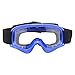 TMS Youth Kids Blue Flame ATV Dirt Bike Motocross Helmet with Goggles and Gloves (Large)
