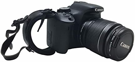 Premium Leather Camera Wrist Strap for all DSLR Cameras including Nikon, Canon, Sony. Genuine Leather Camera Hand Strap Gives Steadier Photos, Easier Holding & Protects Camera. 9" x 1.96". Black