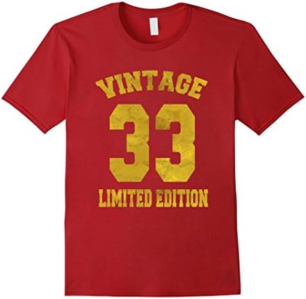 Mens Vintage 1933 Limited Edition T-Shirt 84th Birthday Gift Tee 3XL Cranberry