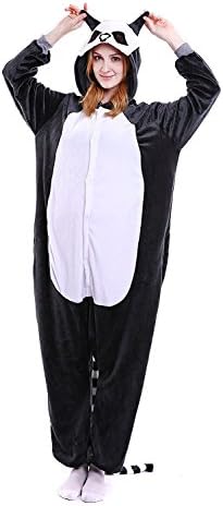 YACHUN Uinisex Adult Pajamas Onesie Kigurumi Cosplay Costumes Animal Jumpsuit Monkey Aipom-S