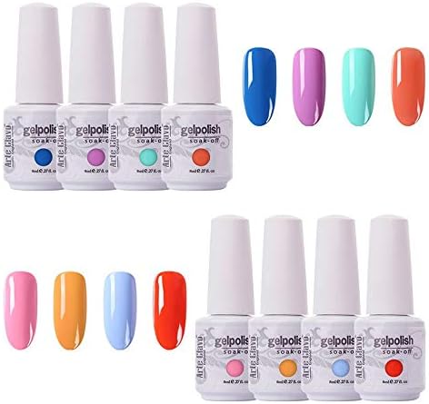 Arte Clavo 8ml *8 Colors Varnish Soak Off UV Led Nail Gel Polish Nail Art Salon Set S828