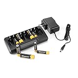 M2cpower 8 Slot/Bay Smart LCD Battery Charger with AA 2800mAh batteries(4 Pack) and AAA 1100mAh Batteries(4 Pack) for AA&AAA Ni-MH Ni-Cd Rechargeable Batteries(1Charger+ 4AA batteries+ 4AAA batteries)