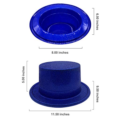 MIBOW Party Top Hats Colorful Glitter Headwear Sparkling Flat Hats Glitter Top Hats for Adults,8 Pack