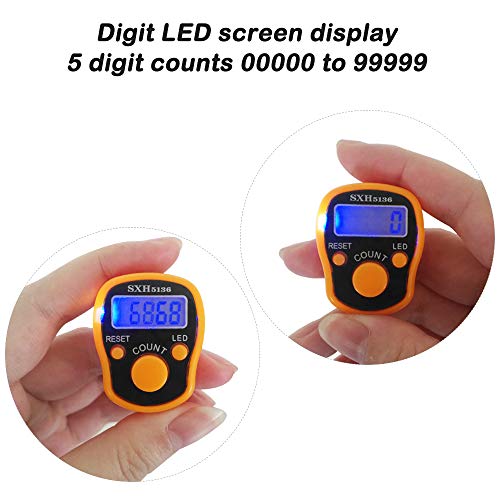 image for AFUNTA 7 Pcs Finger Counters - 5 Digital LED Electronic Finger Counter