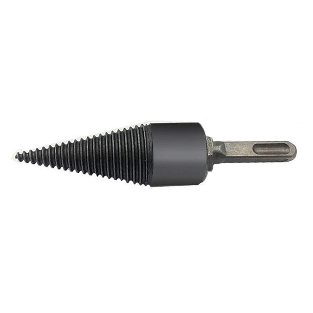 Screw Splitting Multifunction Carbon Steel Durable Cutting High Speed Log Splitter Wood Splitter Drill Tool Wood Splitter Cone Drill Efficient Drill Bit (32mm Square Shank)