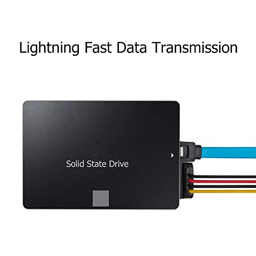 Set of 6, SATA Power Splitter Cord and SATA III Cable 6.0 Gbps, findTop Straight and 90 Degree SATA 3.0 Cable, SATA 15 Pin Male to 2xSATA 15 Pin Power Splitter Cable