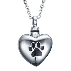 Amazon.com: Stainless Steel Waterproof Paw on Heart Urn
