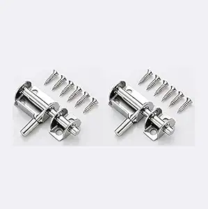 Door Latch Gate Sliding Barrel Bolt, 2 Pcs Stainless Steel Small Door Lock, Padbolt Lock, Door Bolt Latch for Garden Gate, Shed, Wooden Gates, Fence, Bedroom, Toilet Door,and Bathroom