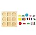 Amberetech Wooden Toys Montessori Color Math Shapes Geometric Puzzles,5.9inches,Pack of 3