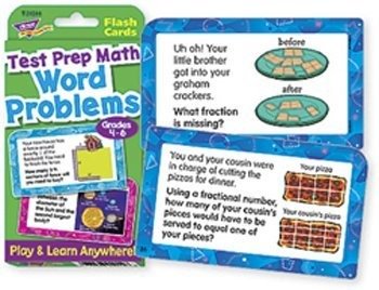Trend T24014 Challenge Flash Cards, Math Grades 4-6, 3 1/8 x 5 1/4, 56 per Pack (TEPT24014)