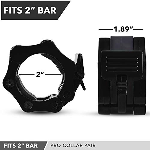 QuickRelease Safety Collars for Olympic Barbells, 2” Plates by D1F