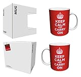 Keep Calm and Carry On Vintage Art (Propaganda, Motivational, Red) Ceramic Boxed Gift Coffee (Tea, Cocoa) 11 Oz. Mug by Culturenik