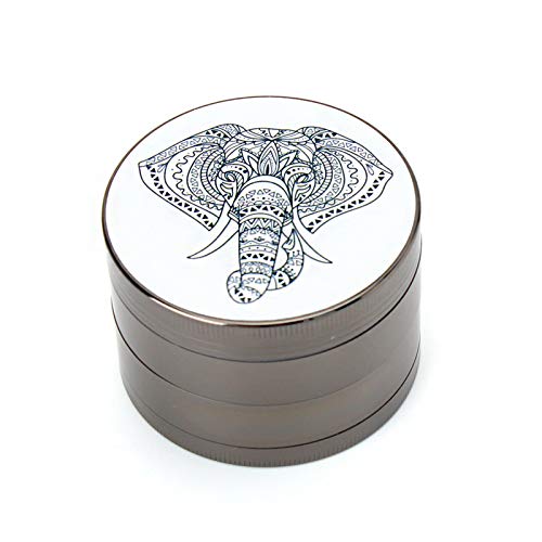 MUXIANG Elephant Platinum Grinders Spice Coffee Grinder for Tobacco with Pollen Catcher - 2.5 Inch 4 Piece
