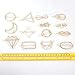Jaciya 14pcs Minimalist Dainty Hair Clips Gold Hollow Geometric Alloy Hairpin Hair Clamps,Circle,Triangle and Moon Multiple Pattern for Women (Gold)