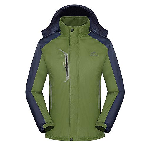 NRUTUP Men's Casual Long Cotton Padded Velvet Thickened Outdoor Sports Coat Track & Active Jackets Active Shirts & Tees(Green,XL)
