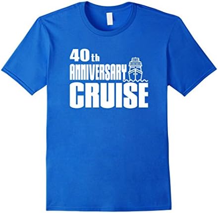 Mens 40th Anniversary Cruise Ship Wedding Celebration Party Shirt Medium Royal Blue