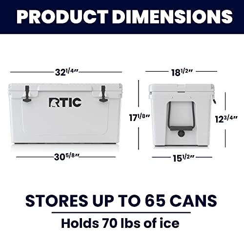 RTIC Ice Chest Hard Cooler, Heavy Duty Rubber Latches, 3 Inch Insulated
