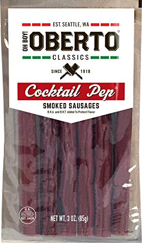 Oh Boy! Oberto Classics Cocktail Pep Smoked Sausage Sticks, 3 Ounce (Pack of 8)