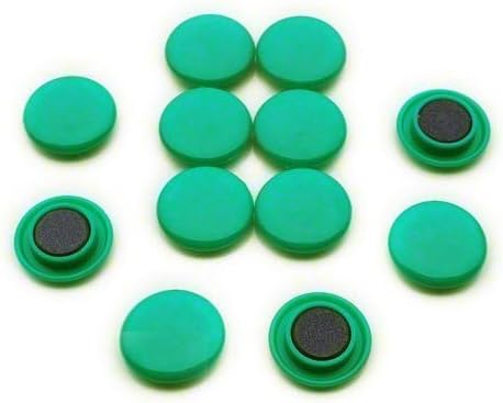 Medium Green Planning Office Magnets for Fridge Whiteboard, Noticeboard, Filing Cabinet - Pack of 12