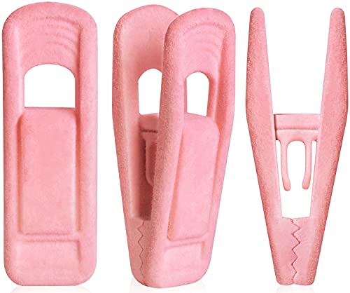 TOFIIGREM Pink Velvet Hangers - 40 PCS Premium Non-Slip Strong Finger Clips for Suit, Skirt, Pant Clothes