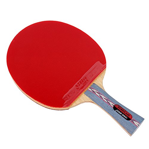 DHS Table Tennis Racket Ping Pong Paddle Hurricane No.2 (Long-handle) Double Pimples-in Bats Shake-hands Grip
