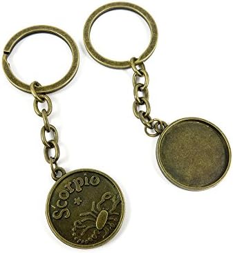 1 Pieces Antique Bronze Keychain Key Chain Tags Keyring Ring Jewelry Making Charms Supplies KC0485 Scorpio Cabochon Setting Base