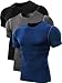 NELEUS Men's 3 Pack Workout Athletic Compression Shirts,003 Black,Grey,Blue,US M,EU L