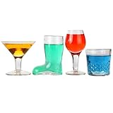 Lily's Home Mini Cocktail Glasses Shot Glasses, Novelty Designs Make this Set the Ideal Gift of Any Bartender (Set of 4)