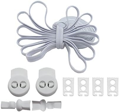 Elastic No Tie Shoelaces for Adults and Kids Two Types of Locks - Fit All Shoes (white type 2)