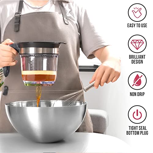 Wecker Fat Separator with Bottom Release Gravy Separator Jug