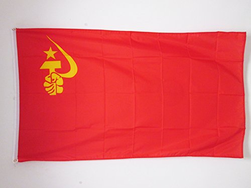 AZ FLAG - Ussr With Hand Flag - 2x3 Ft - 100D Polyester Red Communist Banner with Two Metal Grommets - Fade Resistant - Vivid Colors - 2' x 3' Feet - 90x60 Cm