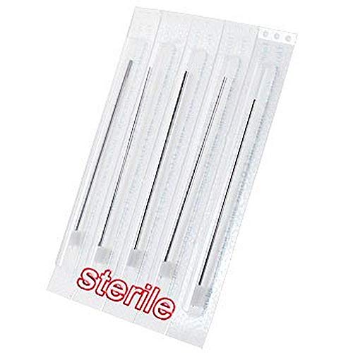 Ear Septum Nose Piercing Needles Piercing Needles Beach Body Art Supply Surgical Steel EO Gas Sterilized Tri-beveled Hollow Body Piercing Needles 5 Needles To A Cards Box of 100 (20G)
