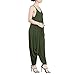 Women's Punk Spaghetti Strap Jumpsuit V Neckline Comfy Loose Harem One Piece Romper (XL, Armygreen)