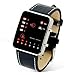 HDE Men's Digital Watch LED Display Binary Code Wristwatch with Croc Leather Band