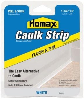 HOMAX PRODUCTS 34030 1-1/4-Inch x 5-Feet White Caulk Strip