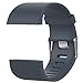 FitTurn For Fitbit Surge Bands, New Adjustable Soft TPU Bracelet 3D Lines Strap Small&Large Replacement Bands For Fitbit Surge Watch WatchBand Wristband &TOOL (L-size:6.3''X7.8'',Black+Gray+DBlue)