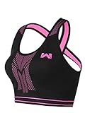 Women Seamless Wirefree Pushup Racer Back Sports Bras High Impact Yoga Bralette Black