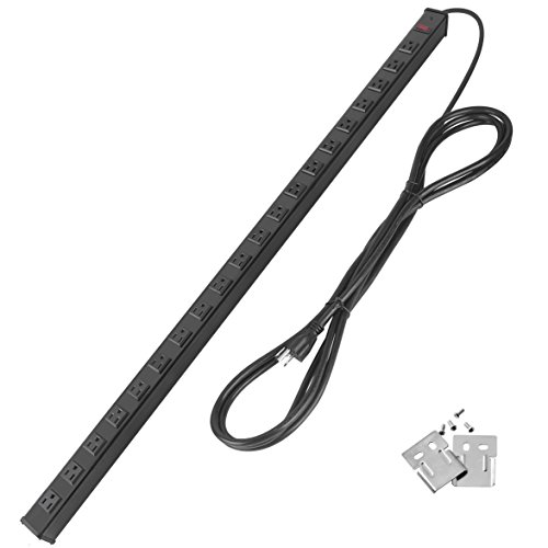 Bestten 20 outlet heavy duty metal power strip with 15-…